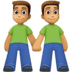 👬🏽 men holding hands: medium skin tone display on Facebook